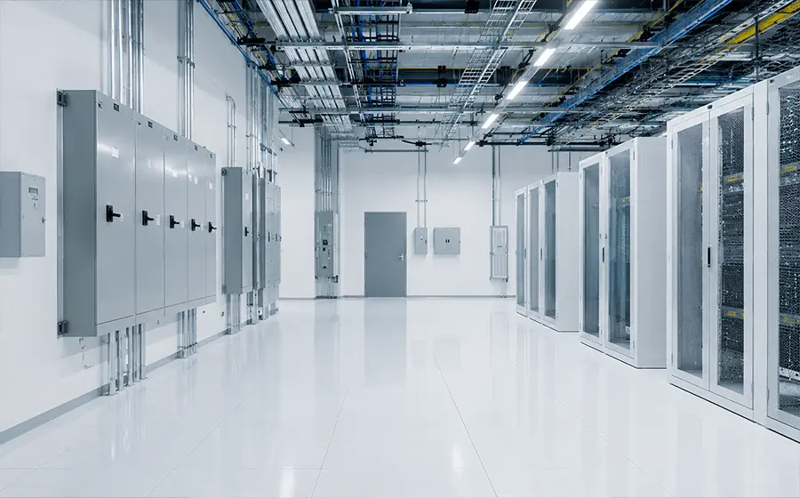 Limpeza pós-obra antes da energização de data center
