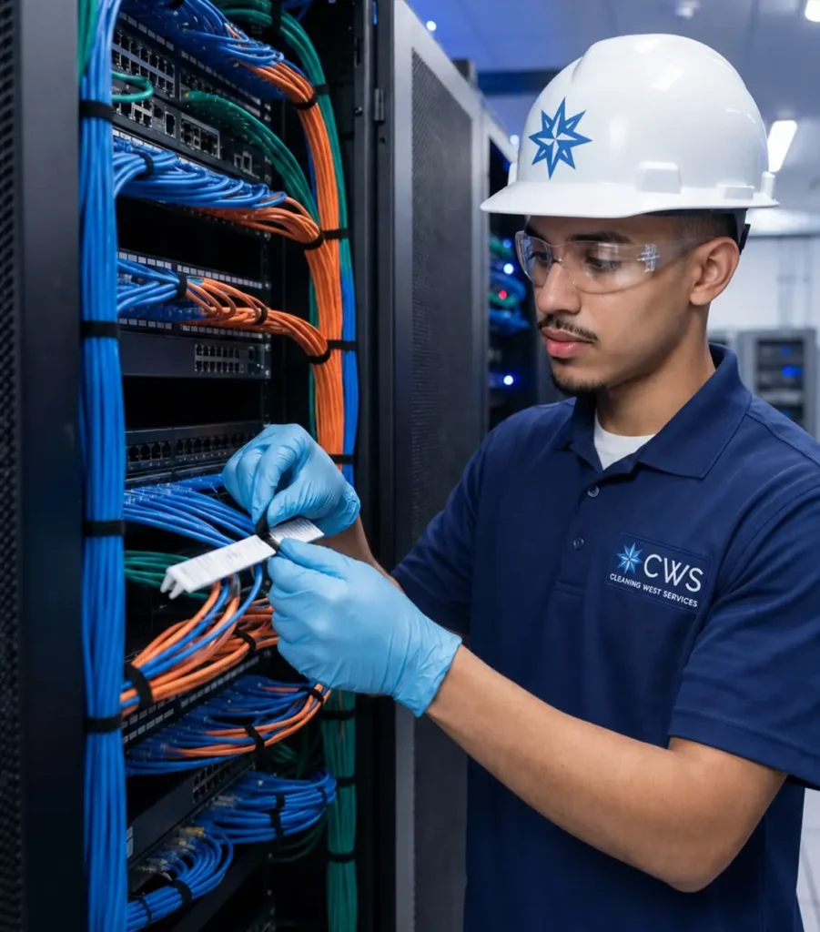técnico da CWS em ambiente de salas técnicas e data centers
